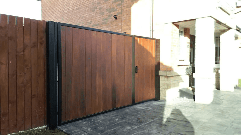 Metal framed aluminum gates
