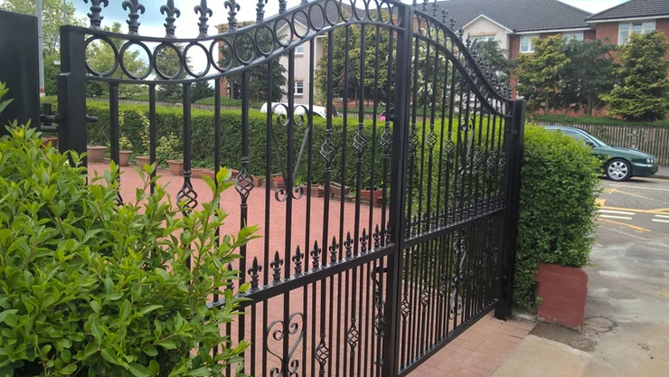 Automatic wrought iron driveway gates