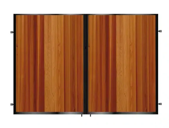 Metal Framed Timber Driveway Gate