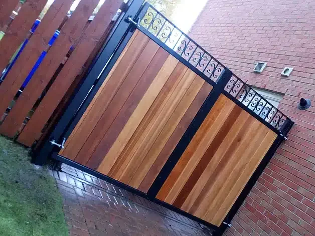 Metal Framed Timber Driveway Gate