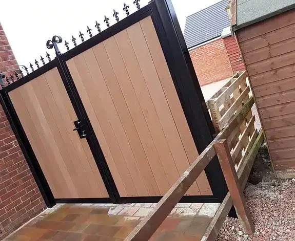 Metal Framed Timber Driveway Gate