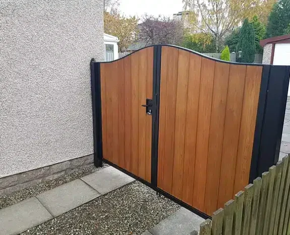 Metal Framed Timber Driveway Gate